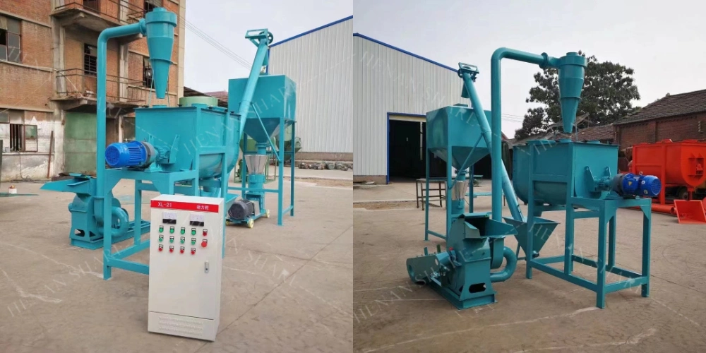 Small Farm Feed Mixer Mill Poultry Corn Feed Crusher and Mixer Grinder Machine