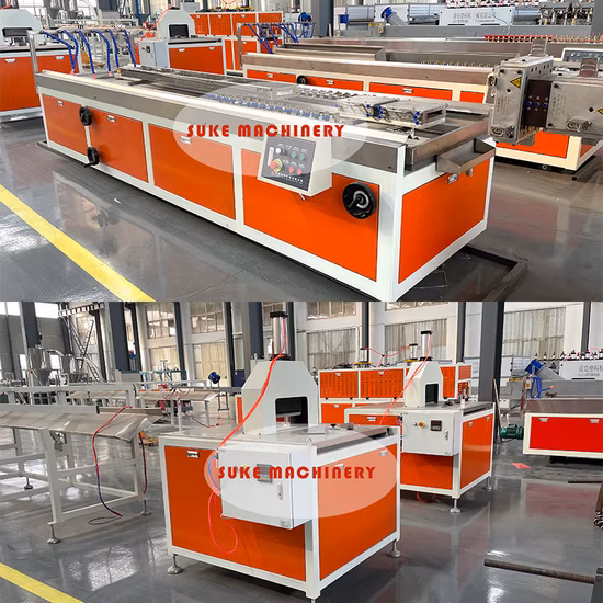 PE WPC Profile Machine WPC Composite Decking Piso Extrusão Linha de produção Máquina de plástico extrusora